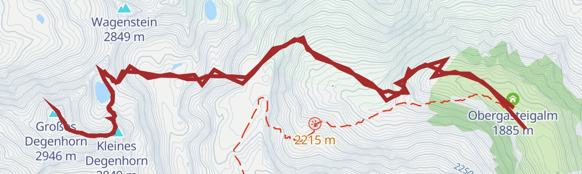 Route map: Gr. Degenhorn 2.946 m